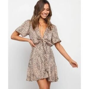 Petal & Pup Tan Polka Dot Mini Dress